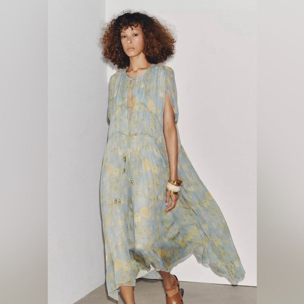 Zara ZW Collection flowy floral midi dress